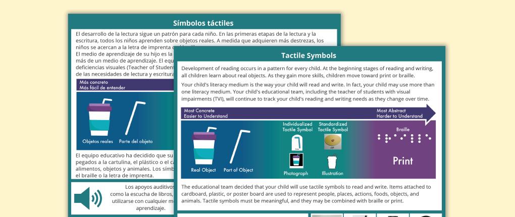 Parent Literacy Brochure for Students with Visual Impairments- Tactile Symbols