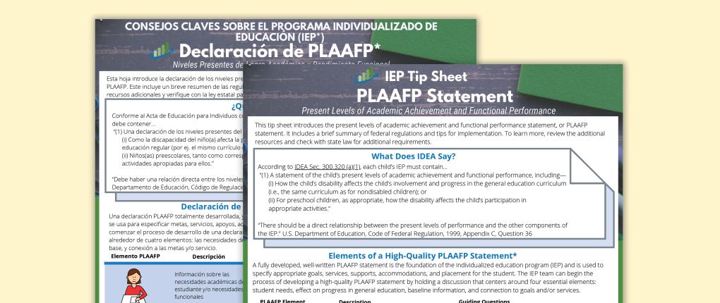 IEP Tip Sheet: PLAAFPs