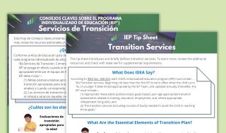 IEP Tip Sheet: Transition Services